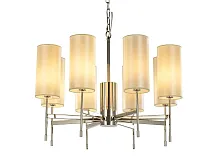 Люстра подвесная 7328/C Newport белая бежевая серебряная на 8 ламп, основание никель в стиле современный 