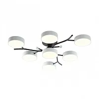 Люстра потолочная LED Ferrara 256606/6+1 Bk/Wh Arte Milano серая на 1 лампу, основание чёрное в стиле современный 
