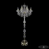 Торшер 1409T1/8+4/195-165 G Bohemia Ivele Crystal sp без плафона 12 ламп, основание золотое в стиле классика
