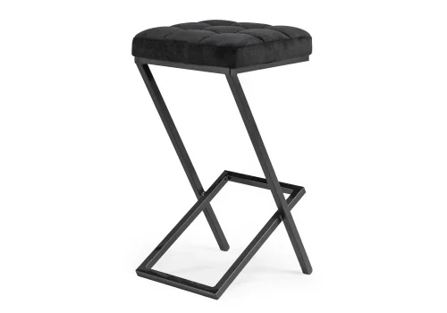 Полубарный стул Амаури катания блэк / черный матовый 507430 Woodville, чёрный/велюр, ножки/металл/чёрный, размеры - ****350*360 фото 4
