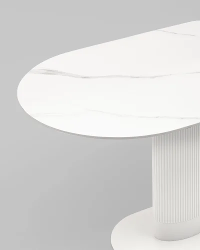 Стол обеденный Mystery 130*80 белый, керамика, столешница УТ000040809 Stool Group столешница белая из керамика фото 2