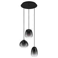 Светильник подвесной Aguilares 900196 Eglo чёрный 3 лампы, основание чёрное в стиле современный каскад