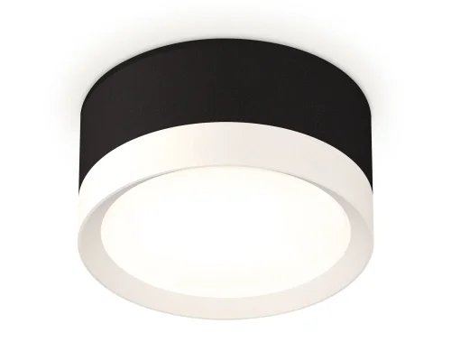 Светильник накладной XS8102001 Ambrella light белый 1 лампа, основание чёрное в стиле хай-тек круглый
