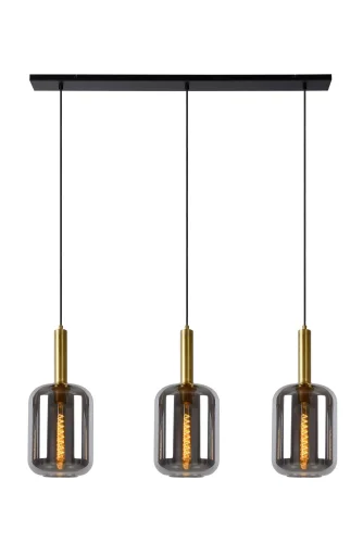 Светильник подвесной Joanet 45494/03/65 Lucide чёрный 3 лампы, основание чёрное в стиле современный 