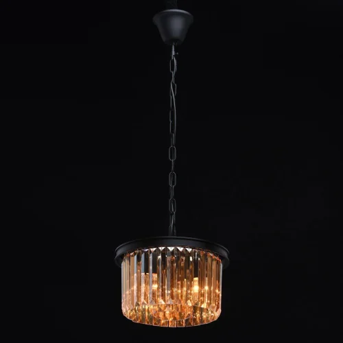 Светильник подвесной Гослар 498015203 MW-Light прозрачный янтарный 3 лампы, основание чёрное в стиле современный  фото 2