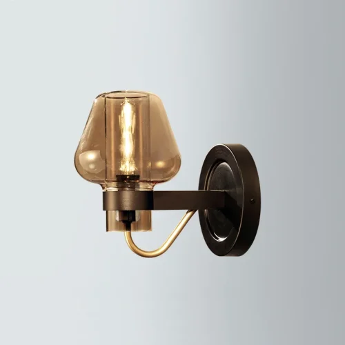 Бра MONTALEMBERT SCONCE BY Studios Черный, Янтарный 178297-26 ImperiumLoft янтарный на 1 лампу, основание чёрное в стиле современный 