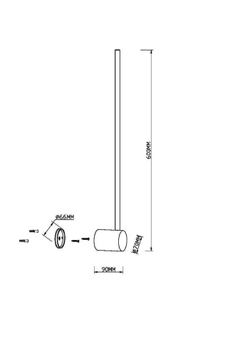 Бра LED Light stick MOD237WL-L6B3K Maytoni чёрный на 1 лампу, основание чёрное в стиле современный хай-тек минимализм отражённый свет фото 2