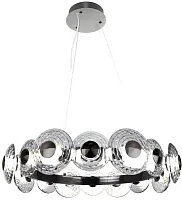 Люстра подвесная LED Claros 4643-16P Favourite прозрачная на 16 ламп, основание никель в стиле современный 