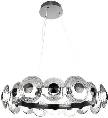 Люстра подвесная LED Claros 4643-16P Favourite прозрачная на 16 ламп, основание никель в стиле современный 