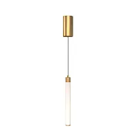 Светильник подвесной LED Ray P022PL-L10MG3K Maytoni белый 1 лампа, основание золотое в стиле модерн трубочки