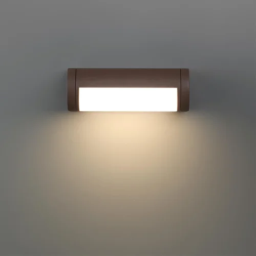 Настенный светильник LED уличный Twinset 7118/12WL Odeon Light уличный IP65 коричневый на 1 лампу, плафон коричневый в стиле хай-тек современный LED фото 5