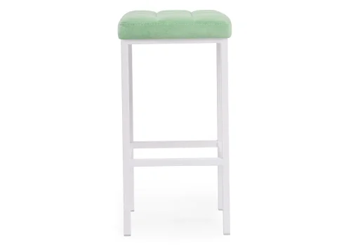 Барный стул Лофт катания минт / белый матовый 507426 Woodville, зелёный/велюр, ножки/металл/белый, размеры - ****350*350 фото 2