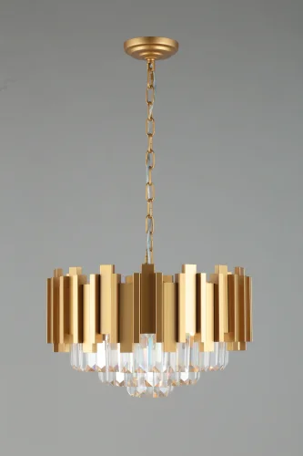 Люстра подвесная Rapolla OML-72003-06 Omnilux прозрачная золотая на 6 ламп, основание золотое в стиле классический  фото 4