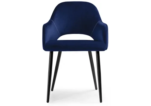 Стул на металлокаркасе Konor dark blue / black 11952 Woodville, синий/велюр, ножки/металл/, размеры - *780***540*550 фото 4