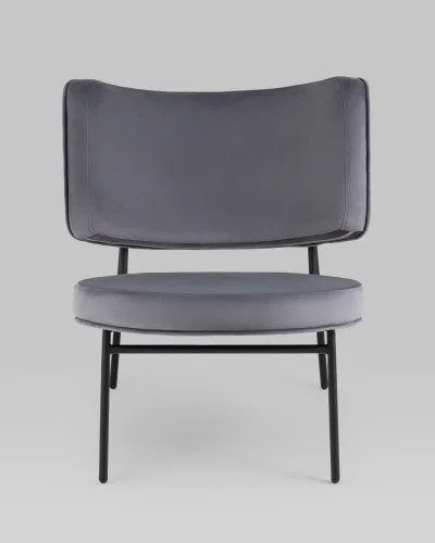 Кресло District Lounge велюр серый УТ000039114 Stool Group, /, ножки//, размеры - *750***680*800мм фото 4