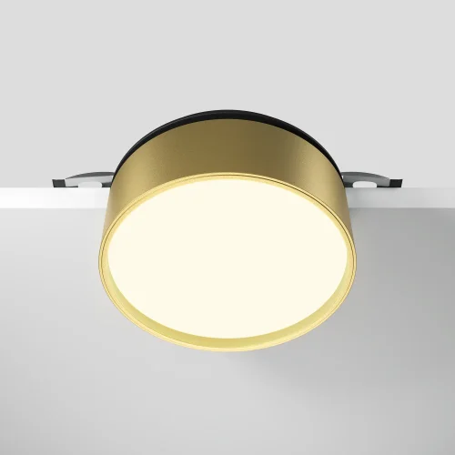 Светильник точечный LED Onda DL024-18W3K-BMG Maytoni матовый золото на 1 лампу, основание чёрное в стиле современный хай-тек круглый фото 5