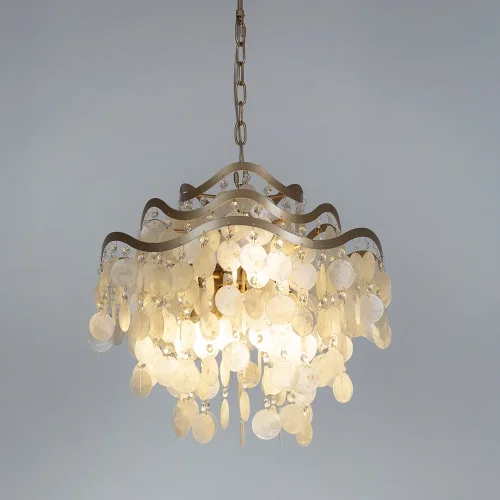 Люстра подвесная Pipirima A4065SP-6SG Arte Lamp белая на 6 ламп, основание золотое в стиле арт-деко современный  фото 2