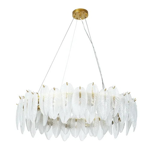 Люстра подвесная Evie A4052SP-12SG Arte Lamp белая прозрачная на 12 ламп, основание матовое золото золотое в стиле классический арт-деко 