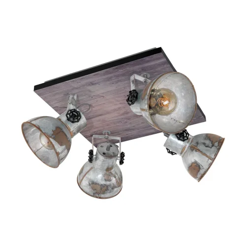 Спот с 4 лампами лофт Barnstaple 49653 Eglo серый E27 в стиле лофт 