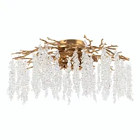 Люстра потолочная Милано-3 23312.850.7.G9.D IB Артемилано прозрачная на 7 ламп, основание бронзовое в стиле флористика современный ветви