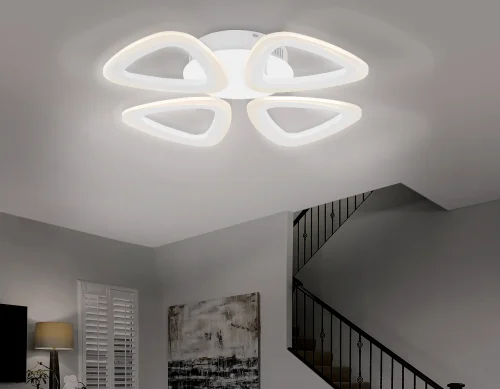 Люстра потолочная LED с пультом FA4482 Ambrella light белая на 1 лампа, основание белое в стиле классический современный с пультом фото 7