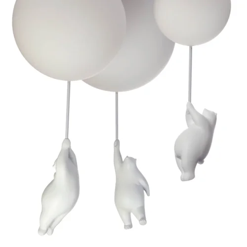 Люстра потолочная Loft IT Teddy 10030 214140-23 ImperiumLoft белая на 3 лампы, основание белое в стиле современный фото 4