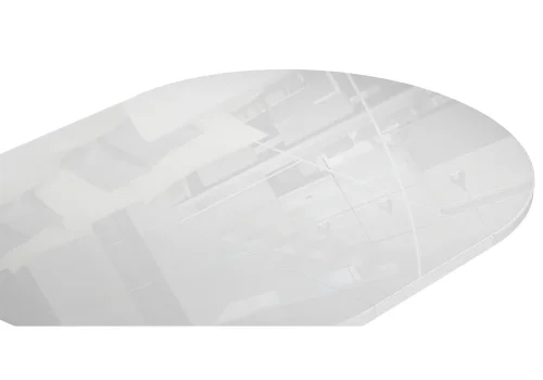 Стеклянный стол Ален 100(140)х100х74 ультра белое стекло / черный 516558 Woodville столешница белая из стекло фото 4