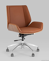 Кресло офисное TopChairs Crown SN, коричневый УТ000038535 Stool Group, /, ножки//хром, размеры - ****600*655