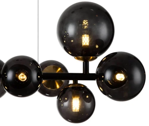 Светильник подвесной Molecola V000196 Indigo чёрный 10 ламп, основание чёрное в стиле хай-тек шар фото 3