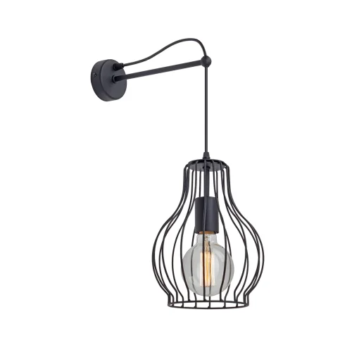 Бра V4390-1/1A Vitaluce чёрный на 1 лампу, основание чёрное в стиле лофт Бра V4390-1/1A Vitaluce чёрный на 1 лампу, основание чёрное в стиле лофт