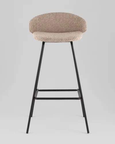 Стул барный Nita, букле кофейный УТ000040262 Stool Group, бежевый коричневый/букле, ножки/металл/чёрный, размеры - ***** фото 7