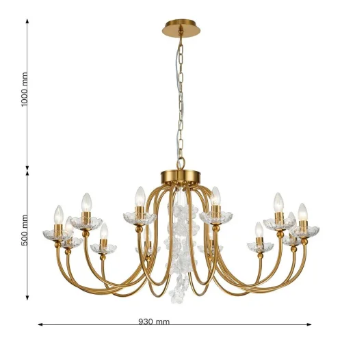 Люстра подвесная Bellis 2871-12P Favourite без плафона на 12 ламп, основание золотое в стиле классический  фото 2