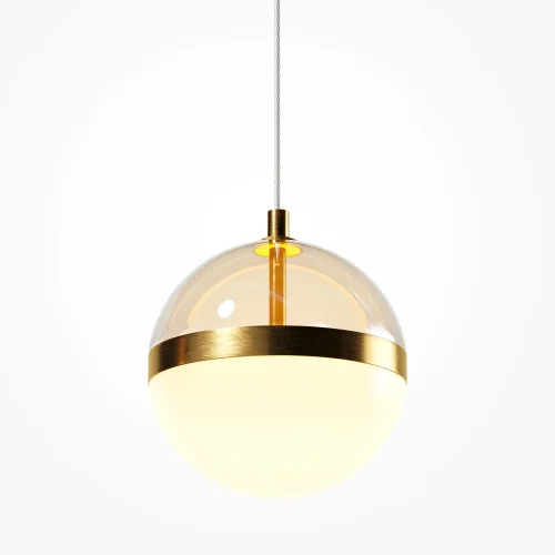 Бра LED Area MOD295WL-L12BBS3K Maytoni янтарный на 1 лампу, основание чёрное в стиле современный шар фото 2