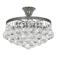 Люстра хрустальная потолочная Castellana E 1.3.30.501 N Arti Lampadari прозрачная без плафона на 4 лампы, основание никель в стиле классический 