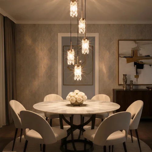 Светильник подвесной Ronin CL326015 Citilux прозрачный на 5 ламп, основание чёрное в стиле классический современный каскад фото 6