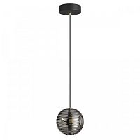 Светильник подвесной LED Troni 5041/12L Odeon Light чёрный серый 1 лампа, основание чёрное в стиле модерн выдувное