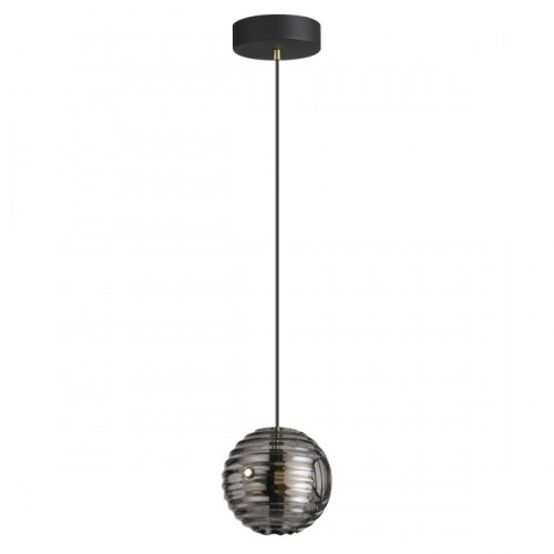 Светильник подвесной LED Troni 5041/12L Odeon Light серый чёрный 1 лампа, основание чёрное в стиле современный выдувное