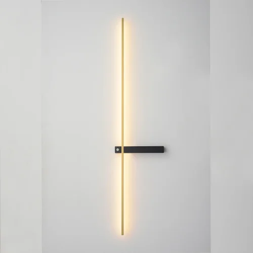 Бра с выключателем LED CLT 077W1000 BL-BS Crystal Lux латунь на 1 лампу, основание чёрное в стиле современный отражённый свет фото 4