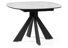 Стеклянный стол Эдли 110х76 белый мрамор / черный 532403 Woodville столешница белая из стекло