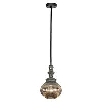 Светильник подвесной LSP-8524 Lussole серый чёрный 1 лампа, основание чёрное в стиле современный выдувное