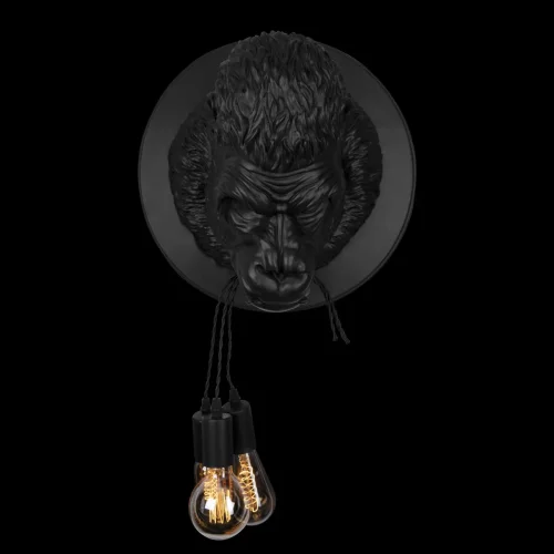 Бра Gorilla 10178 Black LOFT IT без плафона на 3 лампы, основание чёрное в стиле современный обезьяна фото 4