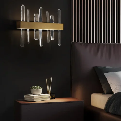 Настенный светильник CAROLA WALL L43 212028-23 ImperiumLoft прозрачный на 1 лампу, основание латунь в стиле современный фото 14