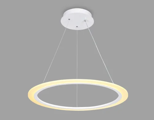 Светильник подвесной LED с пультом FA4342 Ambrella light белый 1 лампа, основание белое в стиле современный хай-тек минимализм с пультом кольца фото 4