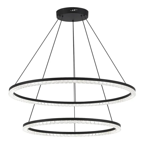 Светильник подвесной LED Euclidics SL1018.403.02 ST-Luce прозрачный на 1 лампу, основание чёрное в стиле хай-тек кольца