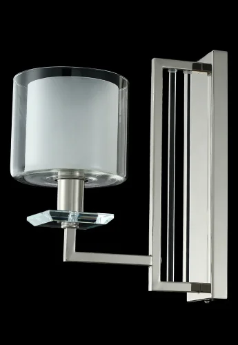 Бра NICOLAS AP1 NICKEL/WHITE Crystal Lux белый на 1 лампу, основание никель в стиле современный фото 3 Бра NICOLAS AP1 NICKEL/WHITE Crystal Lux белый на 1 лампу, основание никель в стиле современный фото 3