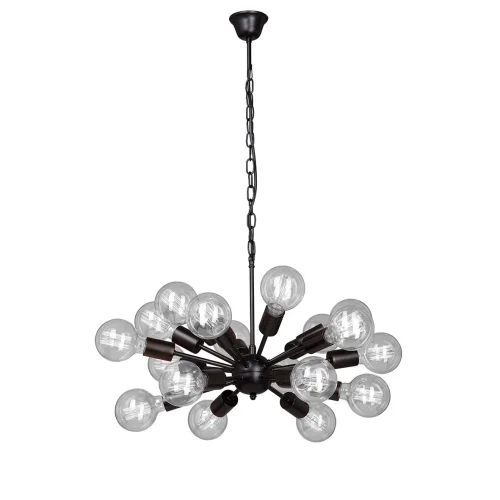 Люстра подвесная V4336-1/18 Vitaluce без плафона на 18 ламп, основание чёрное в стиле лофт 