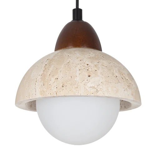 Светильник подвесной Mares CL246017 Citilux бежевый на 1 лампу, основание чёрное в стиле кантри лофт фото 2