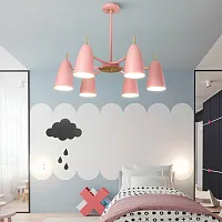 Люстра на штанге PINNACLE D70 Pink 195500-26 ImperiumLoft розовая на 6 ламп, основание золотое в стиле современный 
