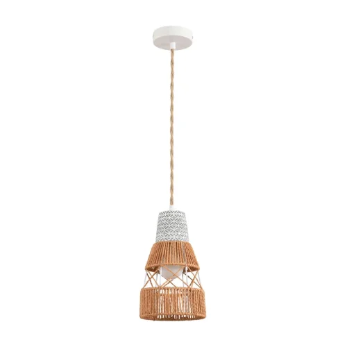 Светильник подвесной Boho 8367/1B Lumion бежевый на 1 лампу, основание белое в стиле скандинавский Светильник подвесной Boho 8367/1B Lumion бежевый на 1 лампу, основание белое в стиле скандинавский