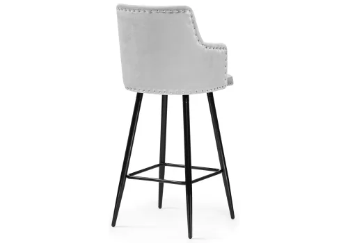 Барный стул Ofir light gray 15045 Woodville, серый/велюр, ножки/металл/чёрный, размеры - ****500*370 фото 4